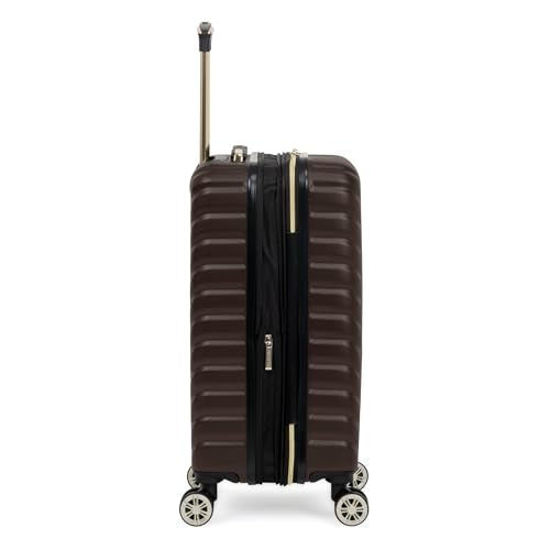 Kenneth Cole REACTION Madison Square Lightweight Hardside Chevron Expandable Spinner Luggage, Chocolate Brown, 20-Inch Checked