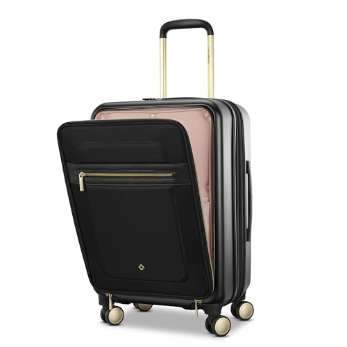 Samsonite Mobile Solutions 2 Carry-On Luggage, Expandable Spinner Suitcase with Laptop Compartment, TSA Lock, Lightweight Travel Bag with Dual Spinner Wheels & WetPak Storage, Black