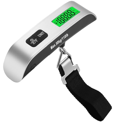 pwkauka Luggage Scale Travel Digital, 110lb Travel Scale, Backlit LCD