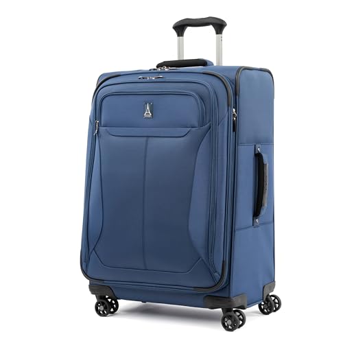 Travelpro Tourlite Softside 21" Expandable Luggage with 4 Spinner Wheels, Lightweight Suitcase, Carry-On, Blue