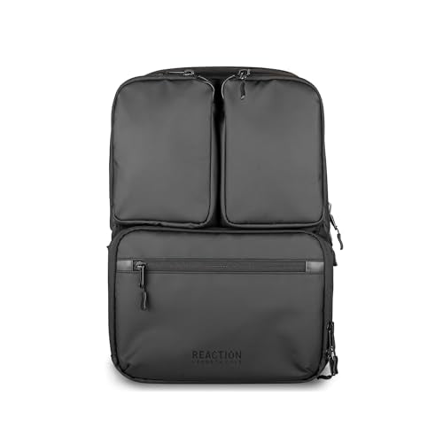 The Kenneth Cole REACTION Ryder 17-Inch Coated Polyester Travel Laptop Backpack Bag, Black