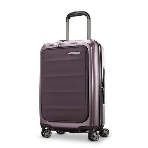 Samsonite Octiv Lightweight Hardshell 21-Inch Pro Carry-On Luggage - Durable & Impact Resistant, 360° Aero Trac Spinner Wheels, Adjustable Handle, Expandable Suitcase, TSA Approved Lock - Purple