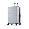 OLIXIS 20 Inch Carry-On Luggage, Hardside Suitcase with Spinner Wheels, Lightweight ABS Hard Shell Travel Luggage, TSA Approved Lock, Expandable Small Suitcase for Business & Travel–Light Grey