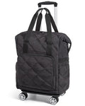 BAGSMART Rolling Duffle Bag with Wheels, 35L Carry on Travel Bag with Detachable Wheels, PVC Wet Pocket Duffle Bag with Handle