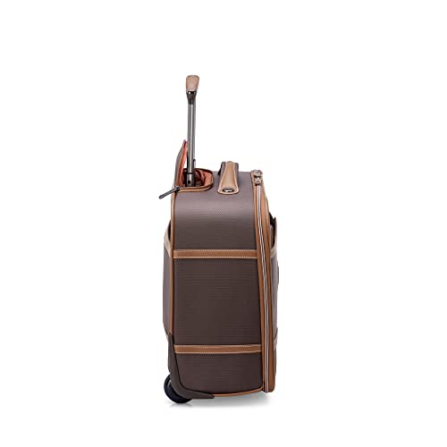 DELSEY PARIS Chatelet 2.0 Softside Luggage Under-Seater with 2 Wheels, Chocolate Brown, Carry on 16 Inch