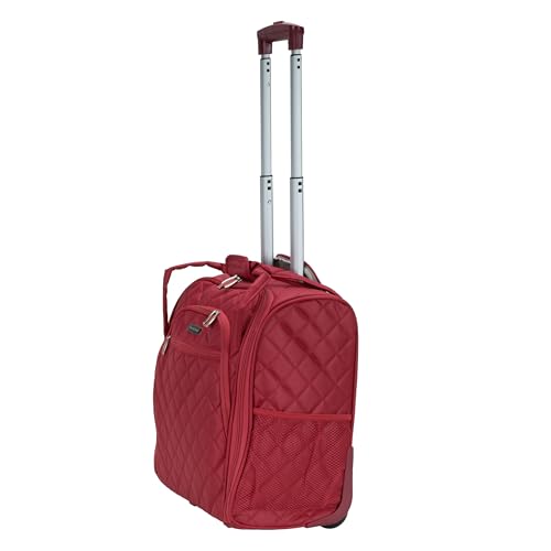 Rockland Melrose Upright Wheeled Underseater Carry-On Luggage, Red