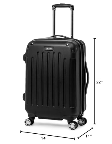 Kenneth Cole REACTION Renegade Luggage Expandable 8-Wheel Spinner Lightweight Hardside Suitcase, Black, 20-Inch Carry On