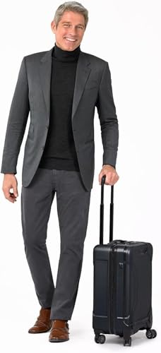 Briggs & Riley International 21" Carry On Spinner - Luggage for Travel, Suitcases with Wheels, Hardside Rolling Bag for Men & Women, Self-Repairing Zipper - Torq Collection, Stealth Black