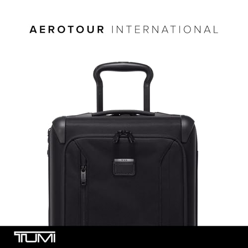 TUMI - Aerotour 4 Wheel Expandable Luggage - Men's and Women's Lightweight Business and Leisure Travel Suitcase - 21.75" Expandable Carry-On, Black