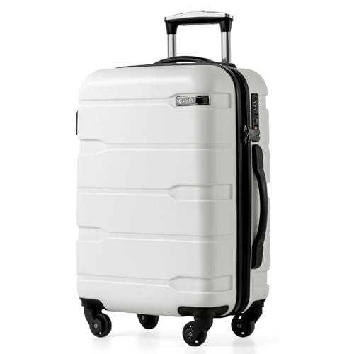 Coolife White hardside carry-on for 22x14x9 carry-on luggage
