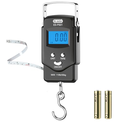 Dr.meter Fish Scale, 110 lb Digital Luggage Scale with Tape
