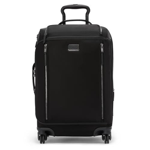 TUMI - Voyageur Leger 4 Wheeled Luggage - Women's Lightweight and Spacious, Sleek Silhouette, Durable Premium Suitcase - 21.8" Dual Access Expandable Carry-On, Black with Gunmetal Hardware