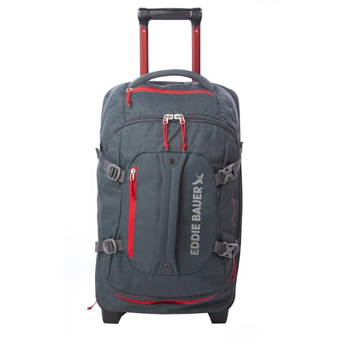 Eddie Bauer Expedition Rolling Duffel Bag with Wheels | Travel | Carry-On | Luggage | Rugged | Durable - Storm, 22"