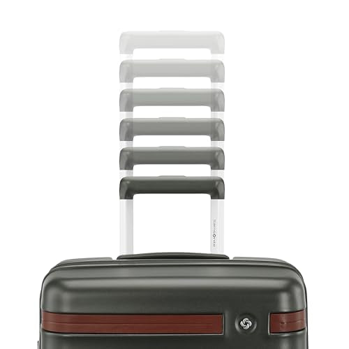 Virtuosa Hardside 21 Inch Carry On Luggage - Airline Approved with 360° Spinner Wheels, RightHeight™ Adjustable Handle - Zippered WetPak™ - TSA Lock - Expandable Light Polycarbonate Shell - Pine Green