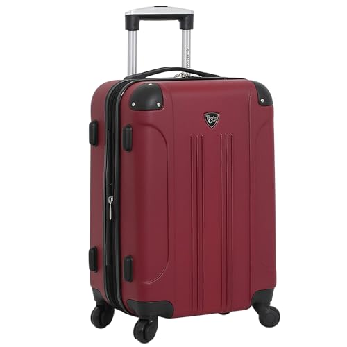 Travelers Club Chicago Hardside Expandable Spinner Luggage, Rhubarb, 22" Carry-On