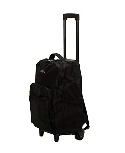 Rockland Double Handle 17" Rolling Backpack, Black