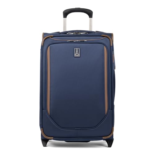 Travelpro Crew Classic Lightweight Softside Expandable Carry on Luggage, 2 Wheel Upright Rollaboard Suitcase, Men and Women, Carry On 22-Inch, Patriot Blue