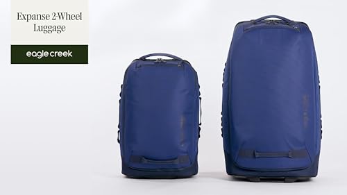 Eagle Creek Expanse 2-Wheel International Carry On Luggage - Efficient Packing Capacity for Strict Baggage Requirements - Heavy Duty Wheels - Telescoping Handle - Pilot Blue - 21.5