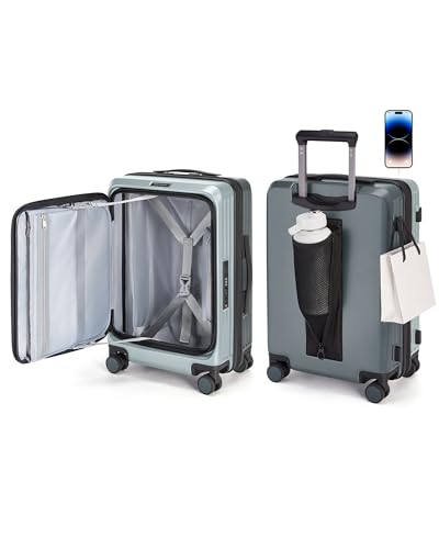 BAGSMART Sage Green hardside carry-on for 22x14x9 carry-on luggage