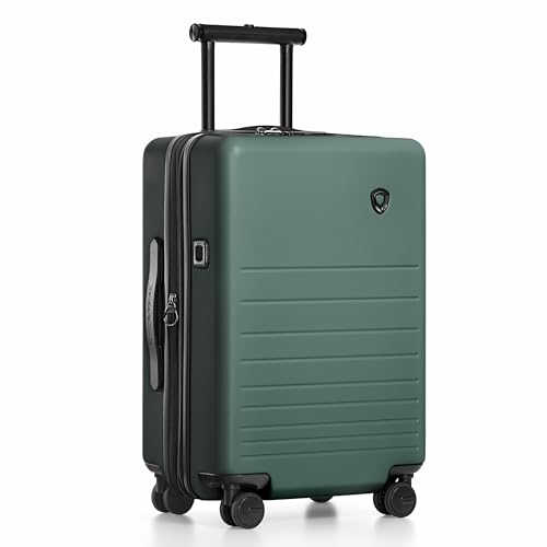 Traveler's Choice Markham Hardside Expandable Luggage with Double Spinner Wheels, Carry-On 21-Inch Suitcase, TSA Lock, 21-Inch, Green