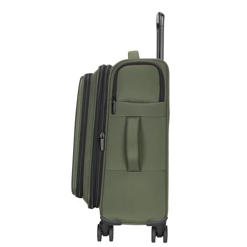 Kenneth Cole REACTION The Venturer 20-Inch Carry-On Lightweight Durable Softside 8-Wheel Spinner Cabin Size Luggage, Olive