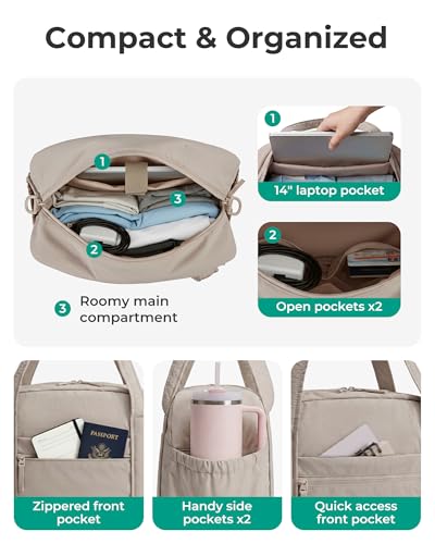 BAGSMART Expandable Personal Item Travel Bag, Lightweight Gym Bag for Women, 24L Weekender Travel Duffle with Toiletry Bag, Carry on Overnight Duffel, Black