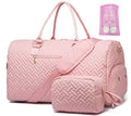 Duffle Bag for Travel, Weekender Bag with Shoe Compartment, Carry On Overnight Bag for Women with Toiletry Bag, 50L Gym Bag with Wet Pocket, Hospital Bags for Labor and Delivery Pink