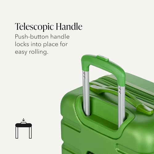 SwissGear 7366 Signature Hardside Expandable Luggage with Spinner Wheels, TSA Lock, Cup-Holder, Green, Carry-On 19-Inch