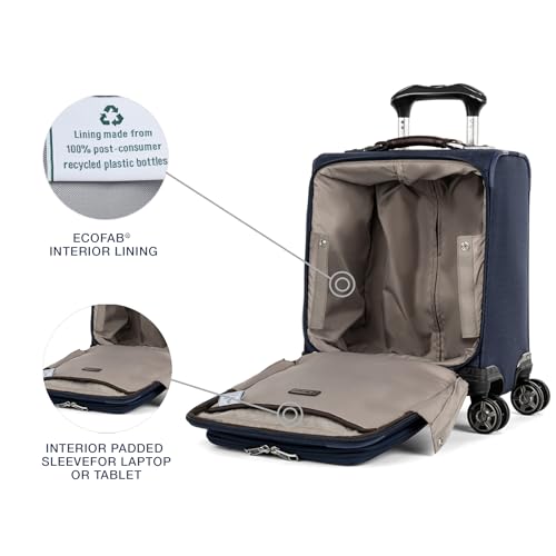 Travelpro Platinum Elite Underseat Spinner Tote Bag with USB Port, True Navy, 16-Inch
