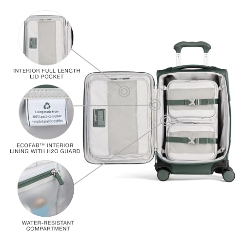 Travelpro VersaPack+ Lightweight Softside Expandable Carry on Luggage, 8 Spinner, TSA Lock, Carry On 21-Inch, Desert Sage Green