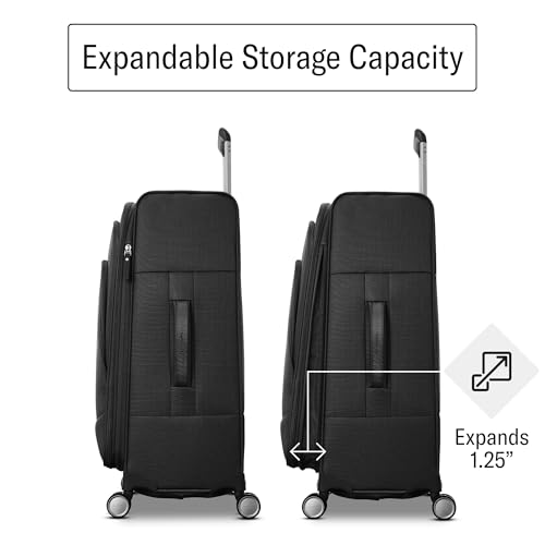 Samsonite UpLIFT Lightweight Softside Carry-On Luggage with Spinner Wheels - Expandable - Airline-Approved, Polyester Soft Suitcase for Ultra Light Travel - Black