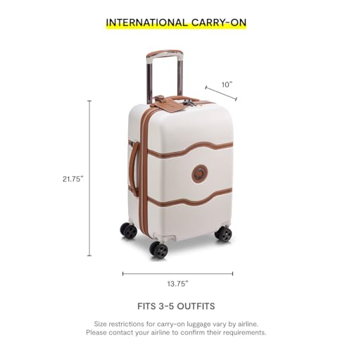 DELSEY PARIS Chatelet Air 2.0 - Hardside Carry-On Luggage 19 Inch - 360° Spinner Wheels - TSA Lock - USB Port - Lightweight Polycarbonate Travel Suitcase, Chocolate Brown