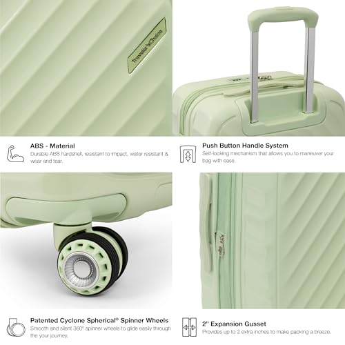 Traveler's Choice Elm 21" Carry-on Expandable Spinner Luggage Set - Set - Glossy Mint