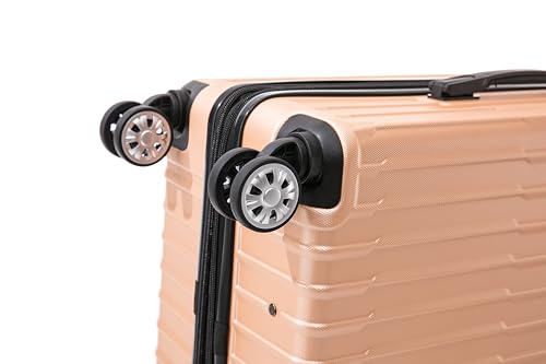 Rockland Napa Valley 2 Piece Luggage Set, 20" Carry-on with Spinner Wheels and a 14" Polyester Tote Bag, (20"/14" Tote), Champagne