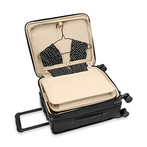 Briggs & Riley Global 21" Carry On Expandable Spinner - Luggage for International Travel, Suitcases with Wheels, Softside Rolling Bag for Men & Women, Self-Repairing Zipper- Baseline Collection, Black