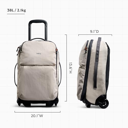Bellroy Lite Carry-On (38L lightweight luggage, with built-in packing cubes and a compressible shell) - Ash