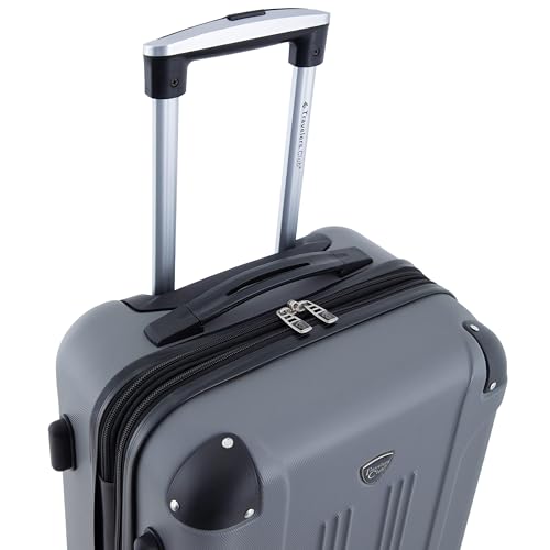 Travelers Club Chicago Hardside Expandable Spinner Luggage, Charcoal, 20"(22in with wheels) Carry-On