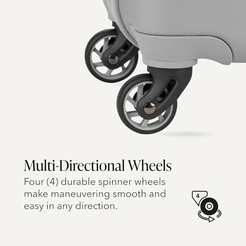 SWISSGEAR Signature Hardside Expandable Carry-On Spinner Luggage, ABS Construction, TSA-Friendly Lock, and Built-In Cupholder, Grey, 19-Inch
