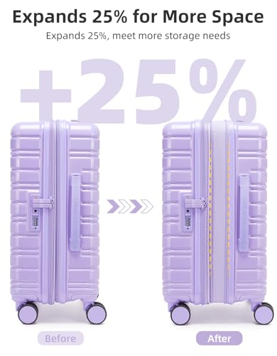 LARVENDER Carry On Luggage 22x14x9 Airline Approved, Suitcases with Wheels