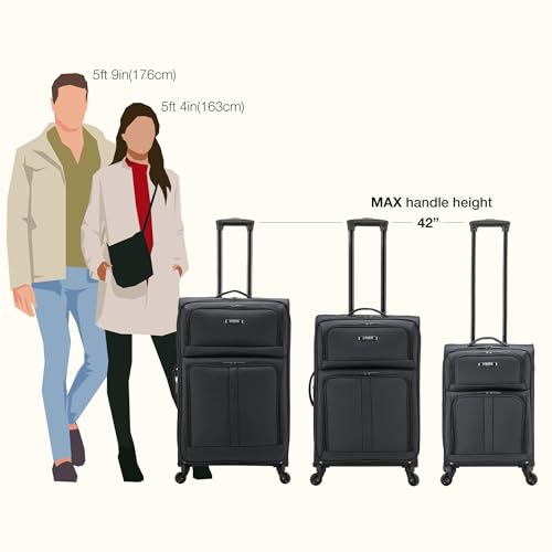 U.S. Traveler Anzio Softside Expandable Luggage with Spinner Wheels, Dark Grey, 22-Inch Carry-on