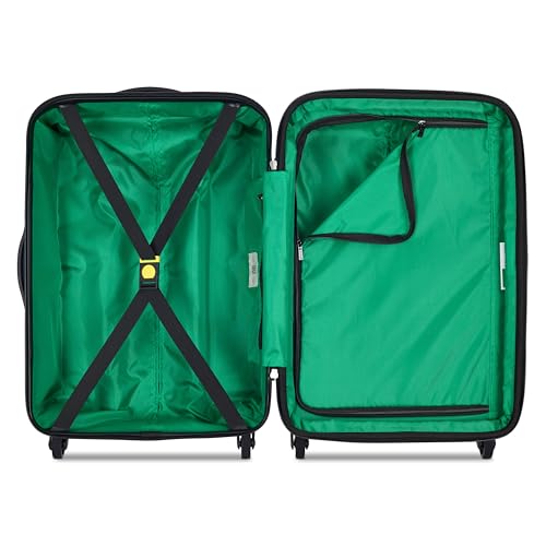 United Colors of Benetton Ribbed Hardside Expandable Luggage with Spinner Wheels, Green, Carry-On 20 Inch