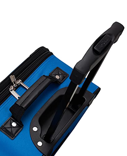 Rockland Fashion Softside 2 Piece Luggage Set, Expandable, (14" Tote/19" Upright), Blue