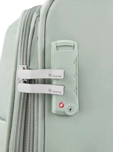 It Luggage Lustrous Luxe 22" Softside Carry-On 8 Wheel Spinner, Desert Sage
