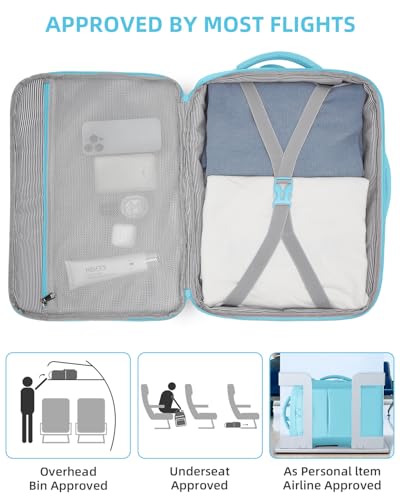 LARVENDER Carry on Luggage 22x14x9 Airline Approved, Expandable 20 Inch Hardside Large Suitcase with Wheels TSA Lock, Lightweigh PC+ABS Travel Carry-on Suitcases for Women and Men, Cotton Candy