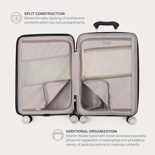 Travelpro Pathways 3 Hardside Expandable Luggage, 8 Spinner Wheels, Lightweight Hard Shell Suitcase, Carry On 21 Inch, Champagne