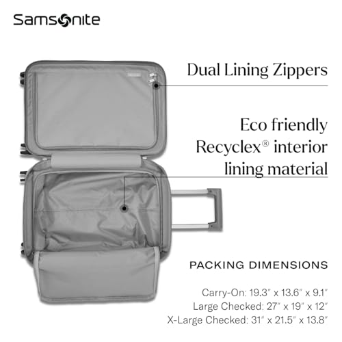 Samsonite UpLIFT Carry-On Hardside Luggage with Spinner Wheels - Airline-Approved, TSA Lock, Adjustable Handle System - Polycarbonate Hard Suitcase for Ultra Lightweight Travel - Silver Shimmy