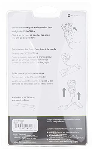 Travelon Stop and Lock Luggage Scale with Tape Measure