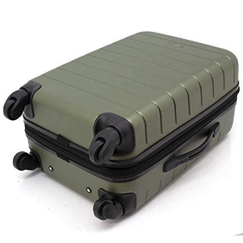 Wrangler Smart Spinner Hardside Luggage, 22-Inch Carry-On, Olive Green