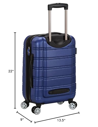 Rockland Melbourne Hardside Expandable Spinner Wheel Luggage, Carry-On 20", Blue