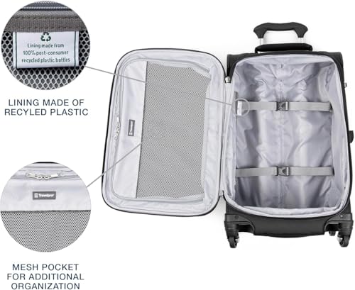 Travelpro Maxlite 5 Softside Expandable Luggage with 4 Spinner Wheels, Lightweight Suitcase, Men and Women, Black, 3-Piece Set (21/25/29)